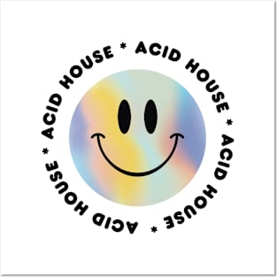 ACID HOUSE  - Shimmer Smiley (Black) Posters and Art